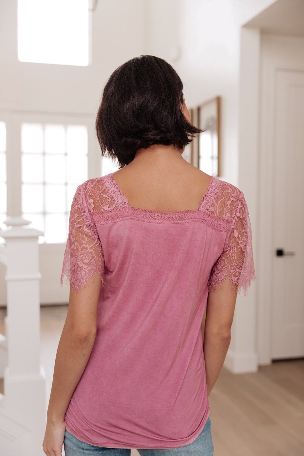 A Little Bit of Lace Top In Pink (Online Exclusive) - Uptown Boutique Ramona