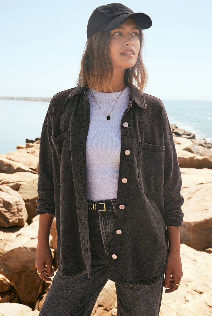 All Knit Denim Jacket - Uptown Boutique Ramona