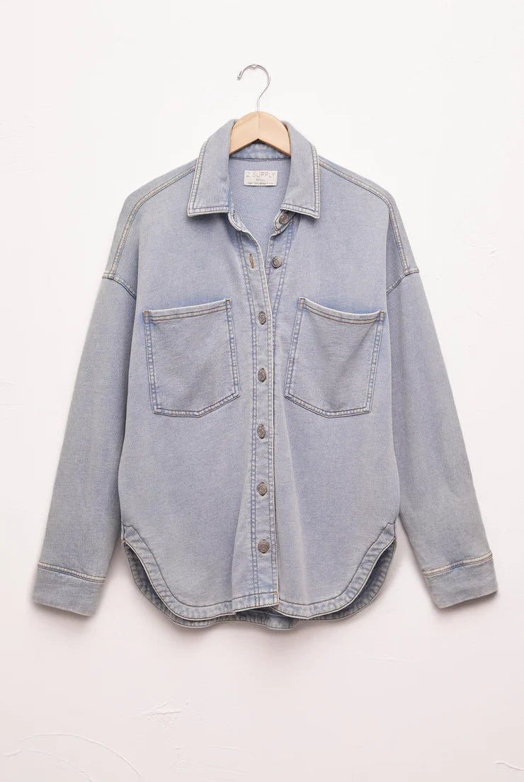 All Knit Denim Jacket - Uptown Boutique Ramona