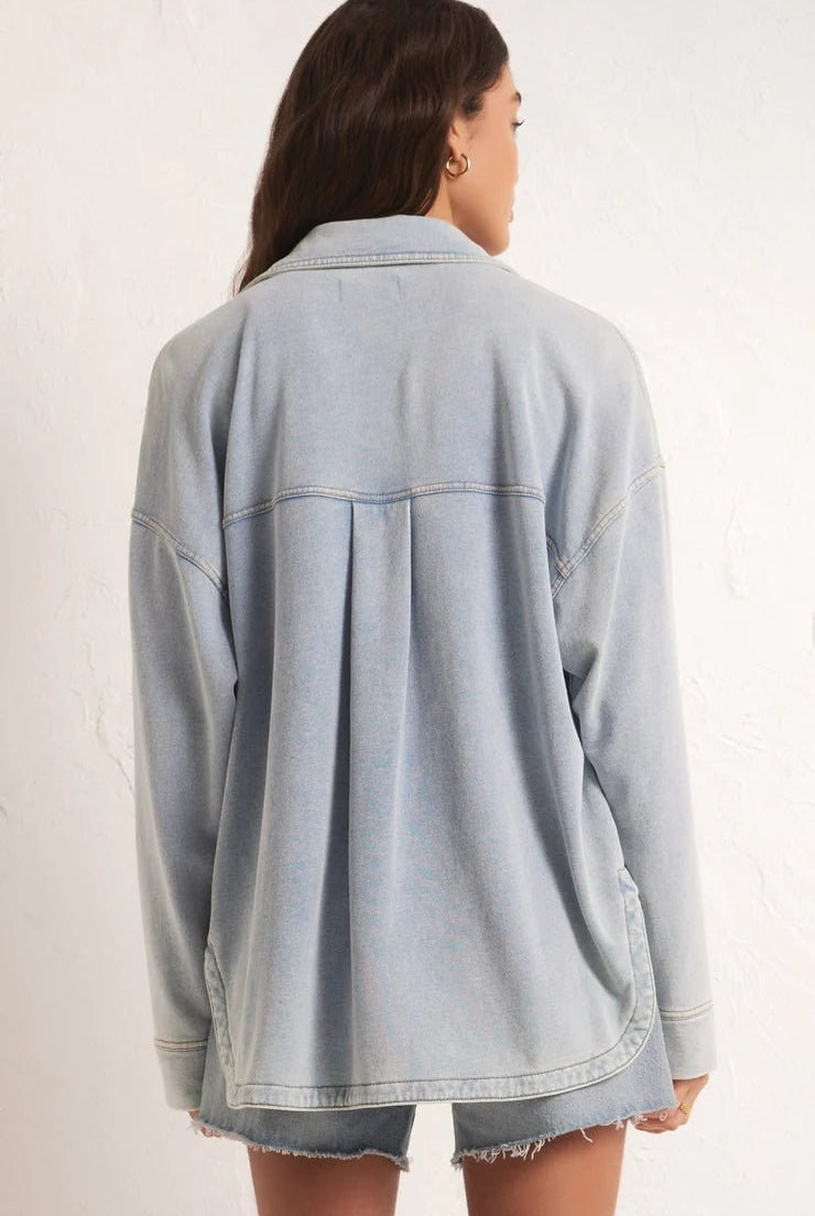 All Knit Denim Jacket - Uptown Boutique Ramona