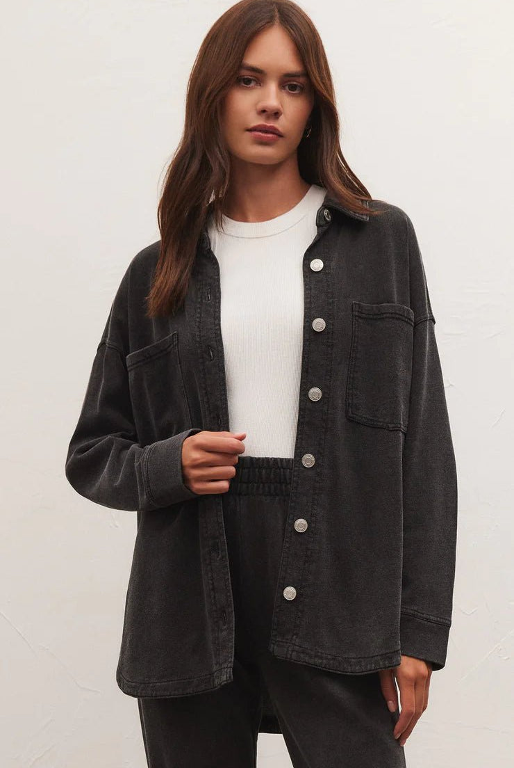 All Knit Denim Jacket - Uptown Boutique Ramona