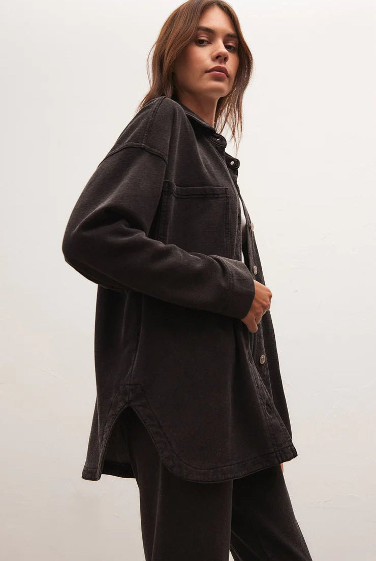 All Knit Denim Jacket - Uptown Boutique Ramona