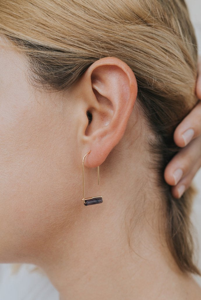 Amethyst Drop Earring - Uptown Boutique Ramona