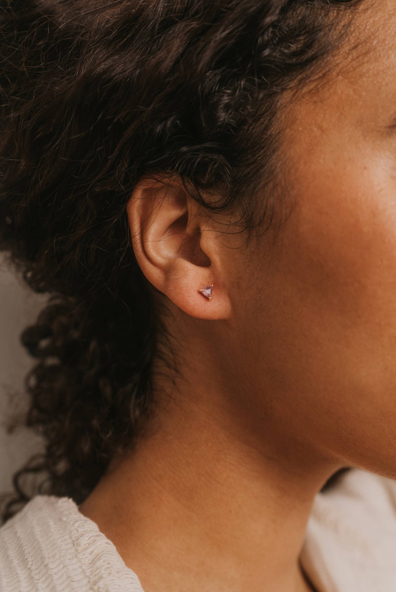 Amethyst Mini Energy Gem Earring - Uptown Boutique Ramona