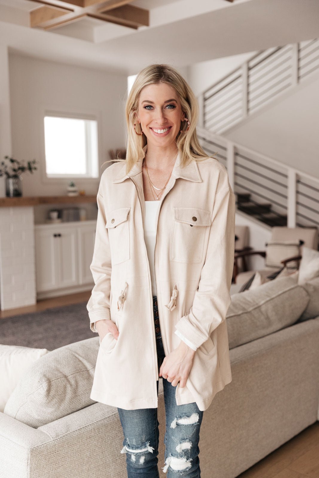 Aniston Everyday Jacket In Ivory (Online Exclusive) - Uptown Boutique Ramona
