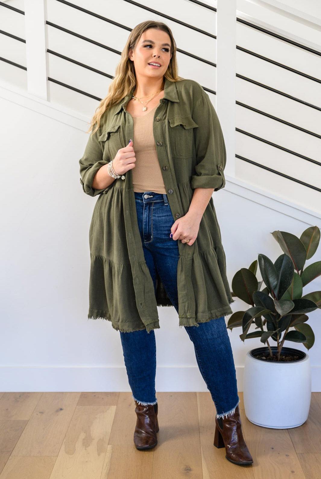 Annalise Slanted Raw Hem Skinny Jeans (Online Exclusive) - Uptown Boutique Ramona