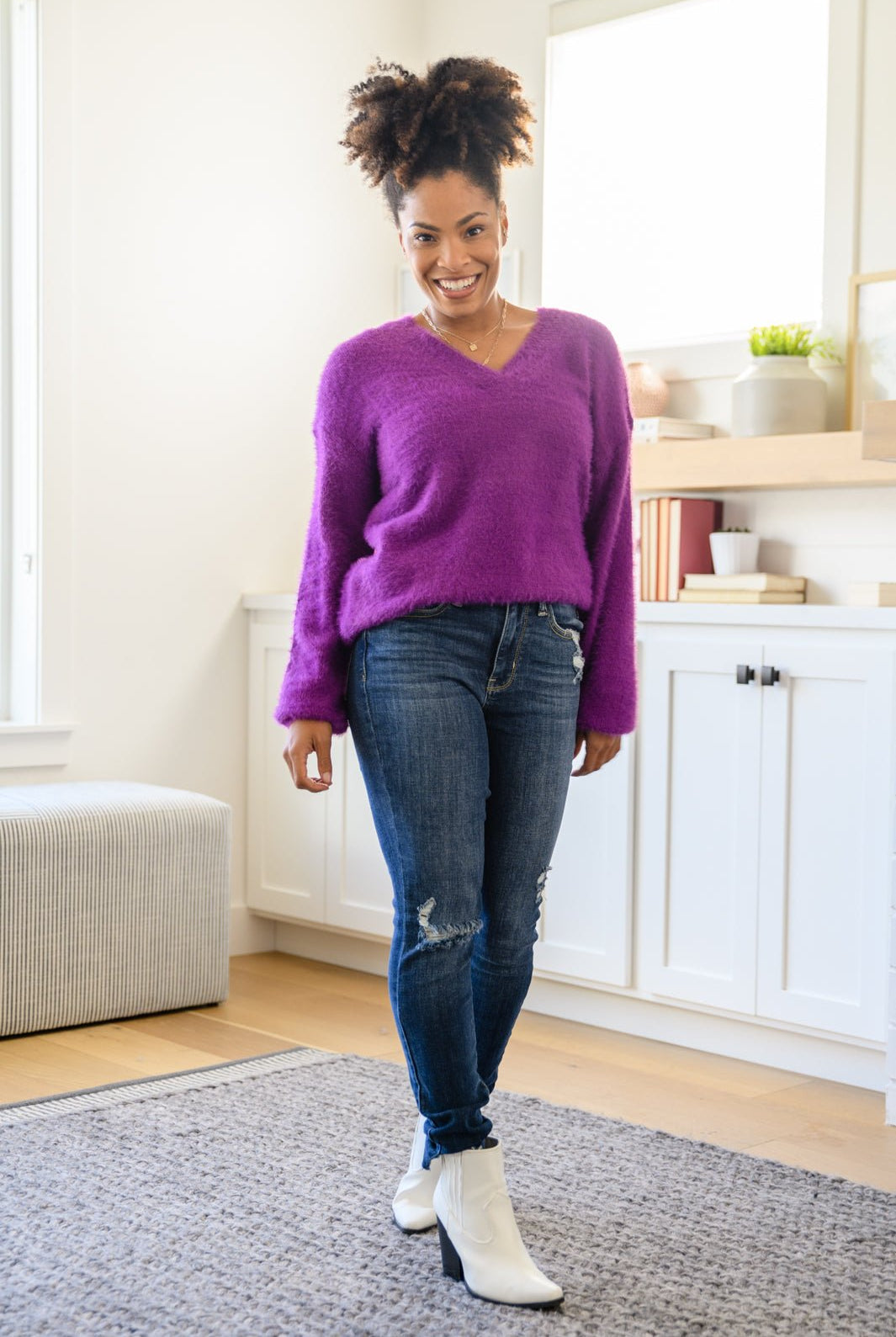 Annalise Slanted Raw Hem Skinny Jeans (Online Exclusive) - Uptown Boutique Ramona