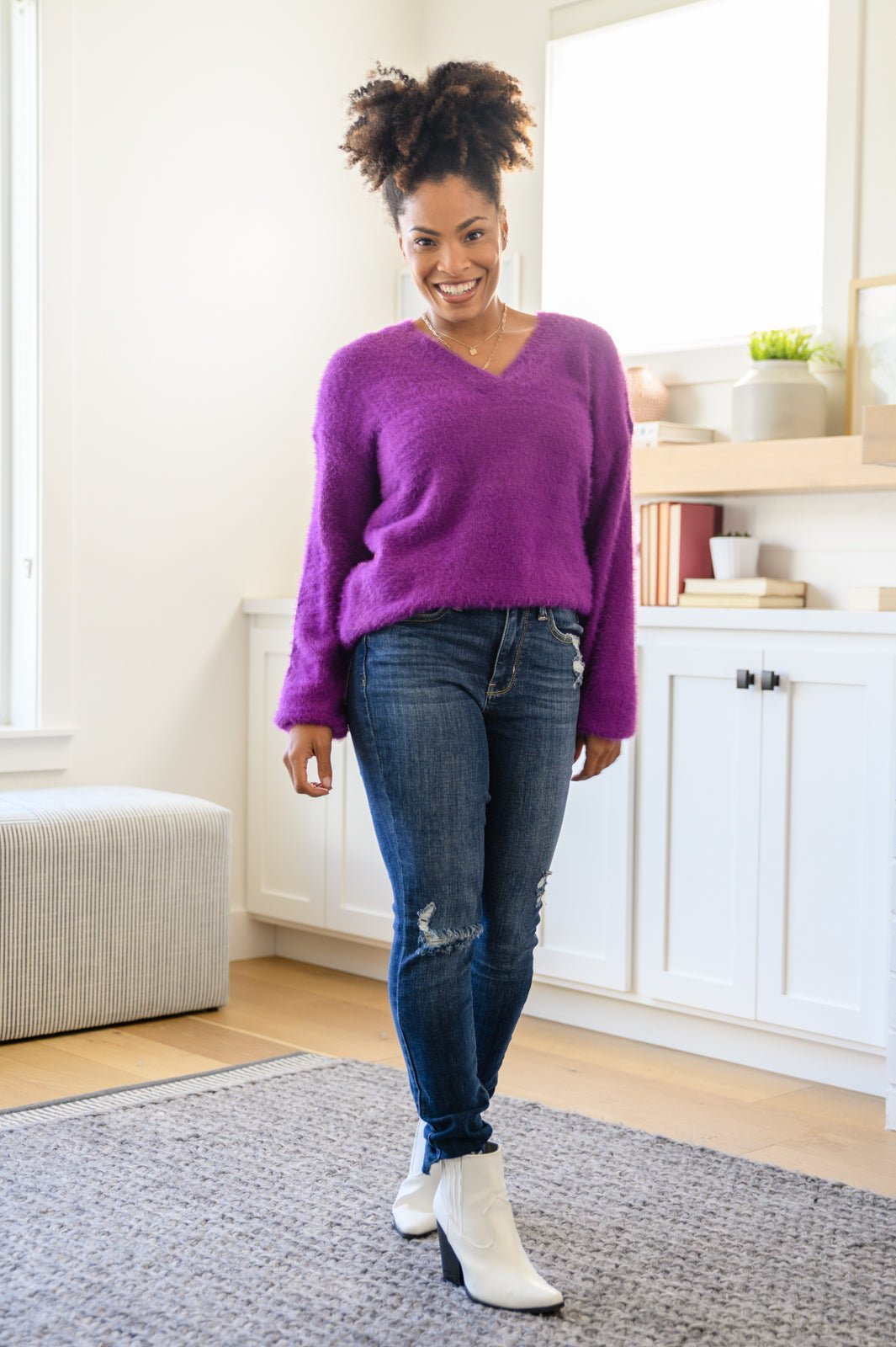 Annalise Slanted Raw Hem Skinny Jeans (Online Exclusive) - Uptown Boutique Ramona