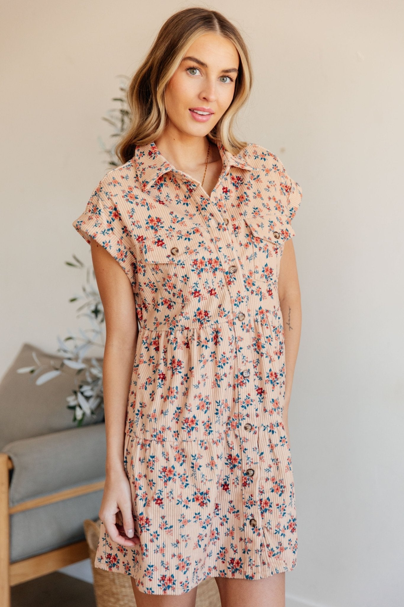 Anywhere You Go I'll Be Collared Dress (Online Exclusive) - Uptown Boutique Ramona