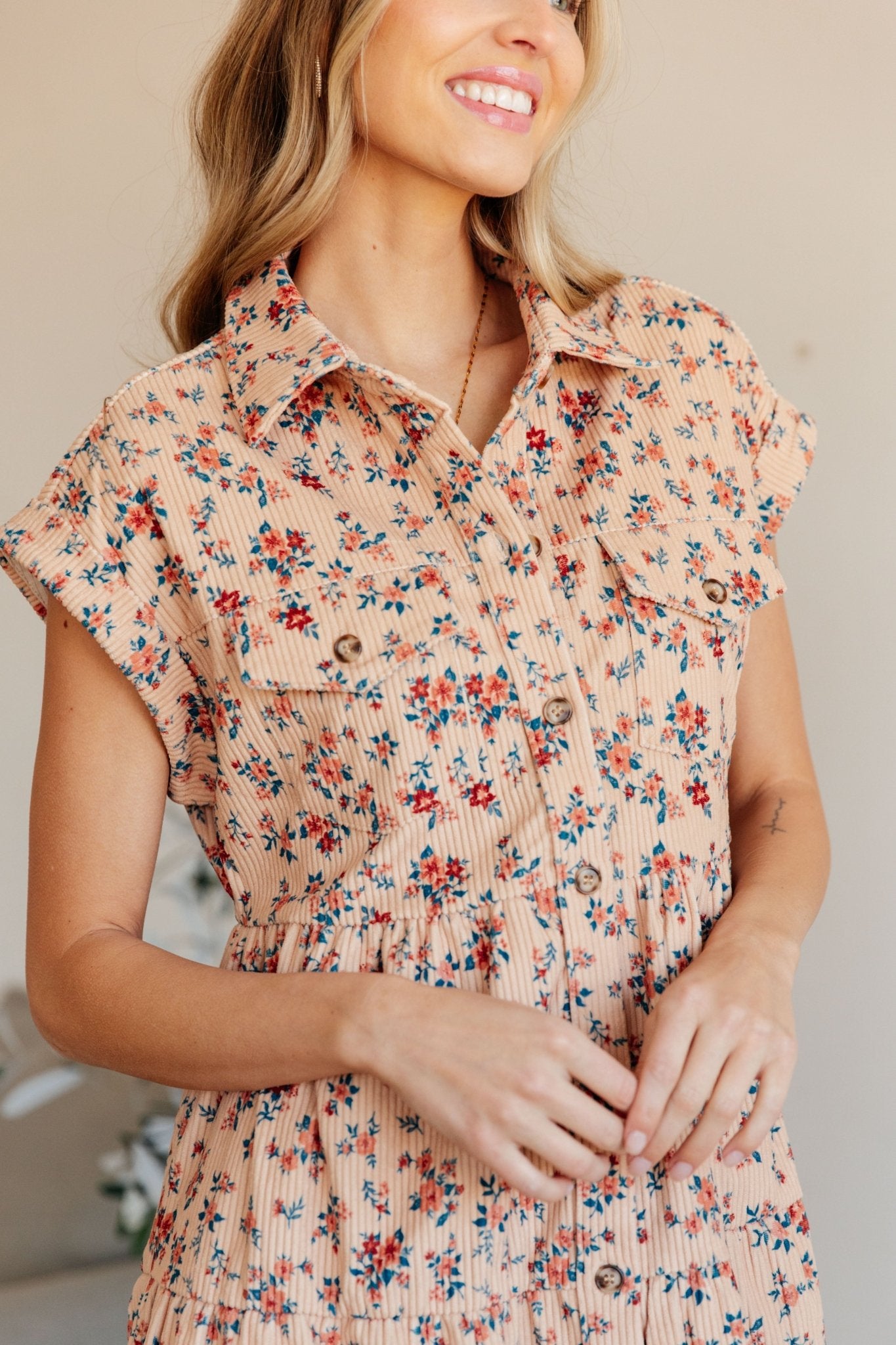 Anywhere You Go I'll Be Collared Dress (Online Exclusive) - Uptown Boutique Ramona