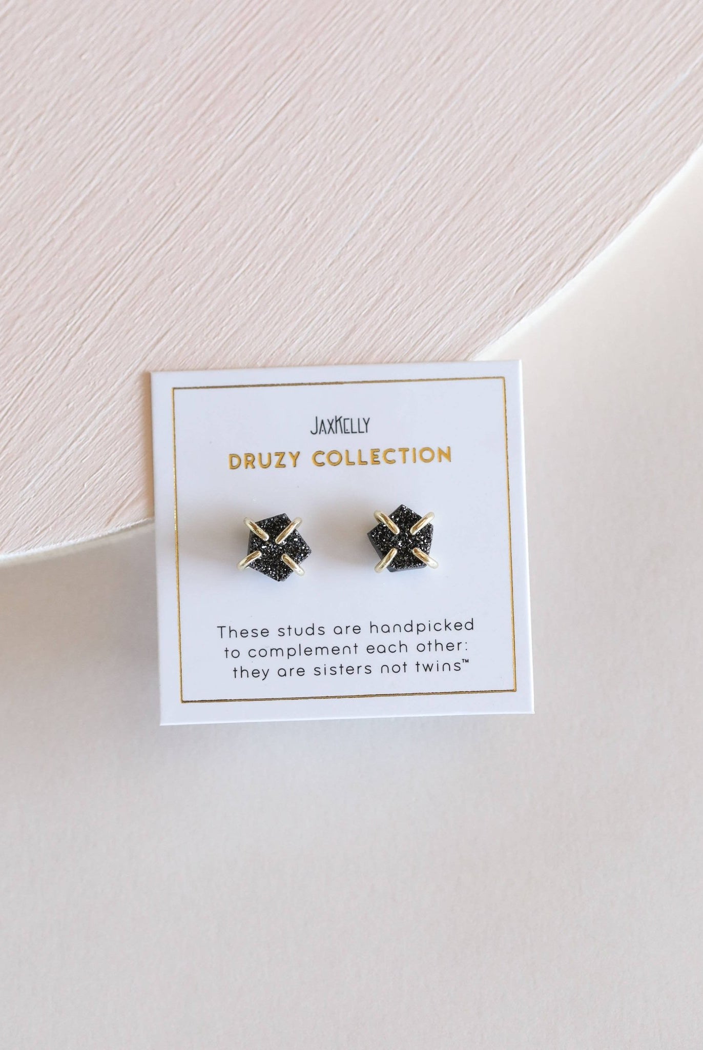 Black Druzy Prong Earring - Uptown Boutique Ramona