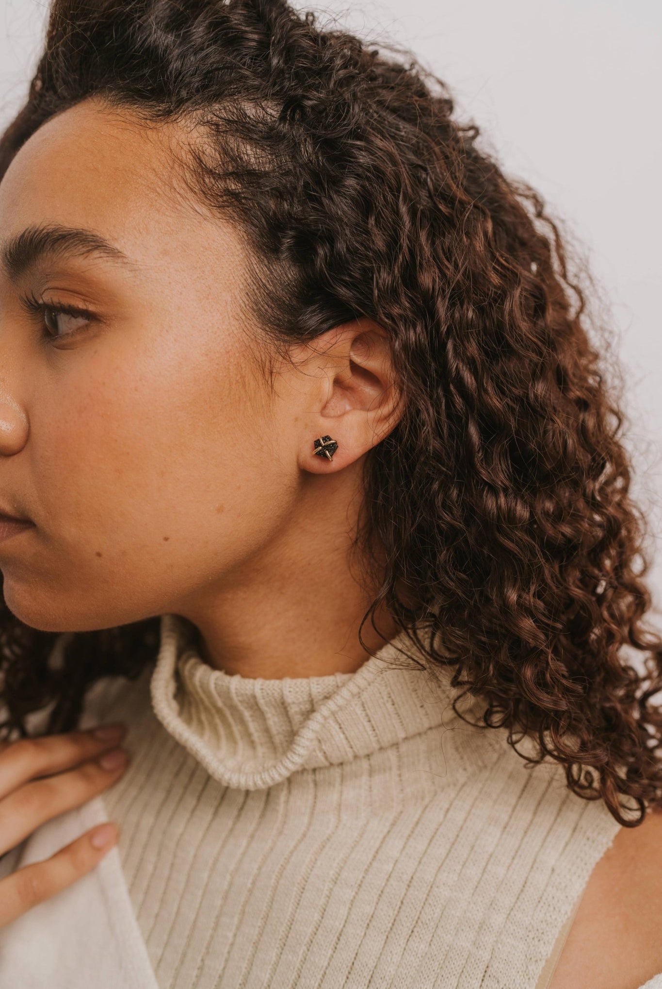 Black Druzy Prong Earring - Uptown Boutique Ramona