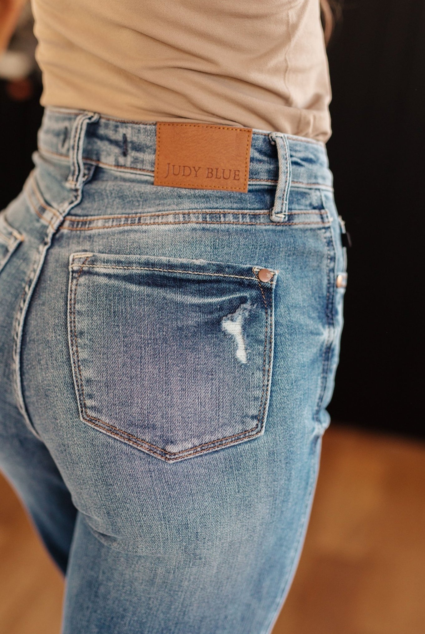 Bree High Rise Control Top Distressed Straight Jeans (Online Exclusive) - Uptown Boutique Ramona