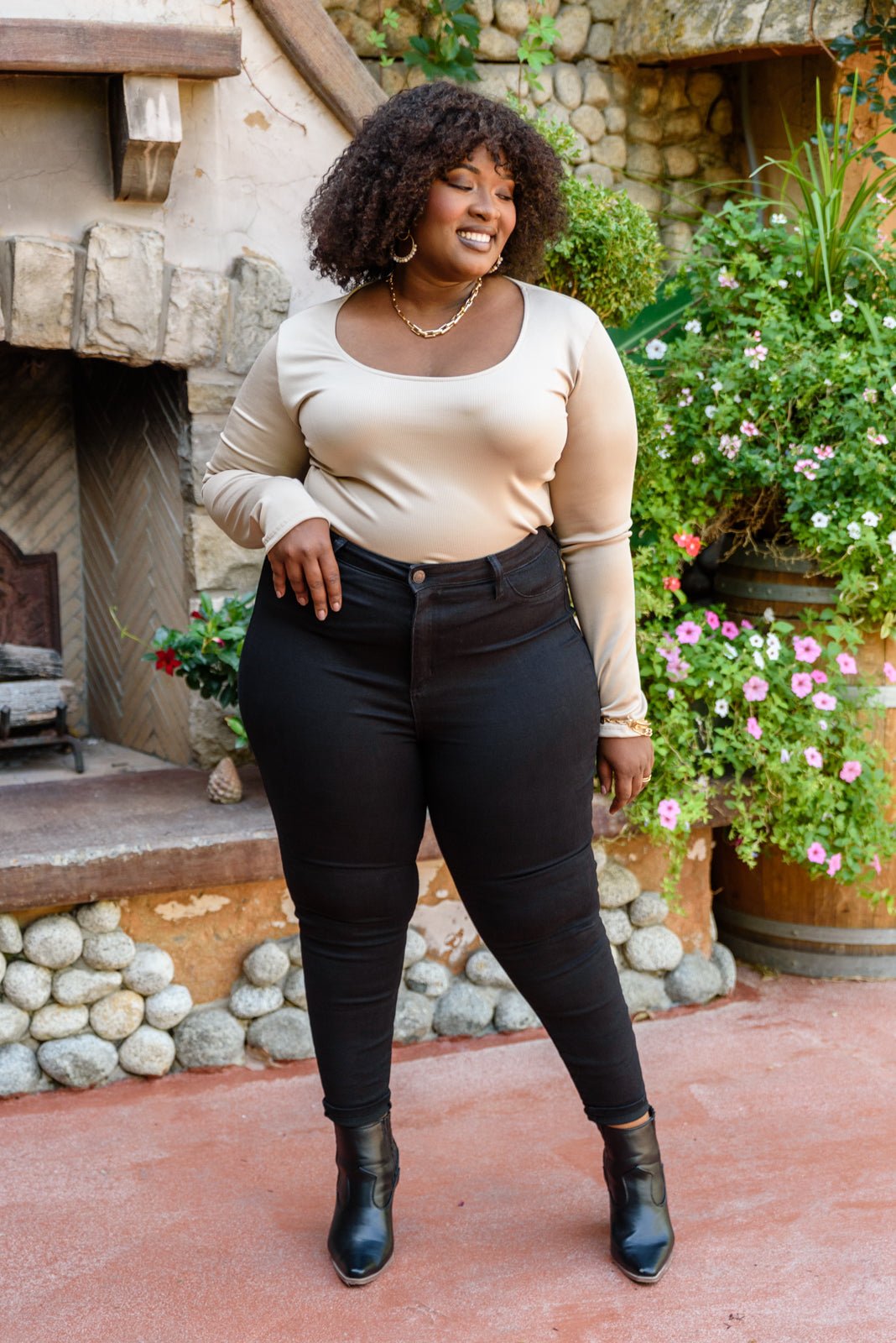 Can You Believe It Basic Long Sleeve Top In Sand (Online Exclusive) - Uptown Boutique Ramona