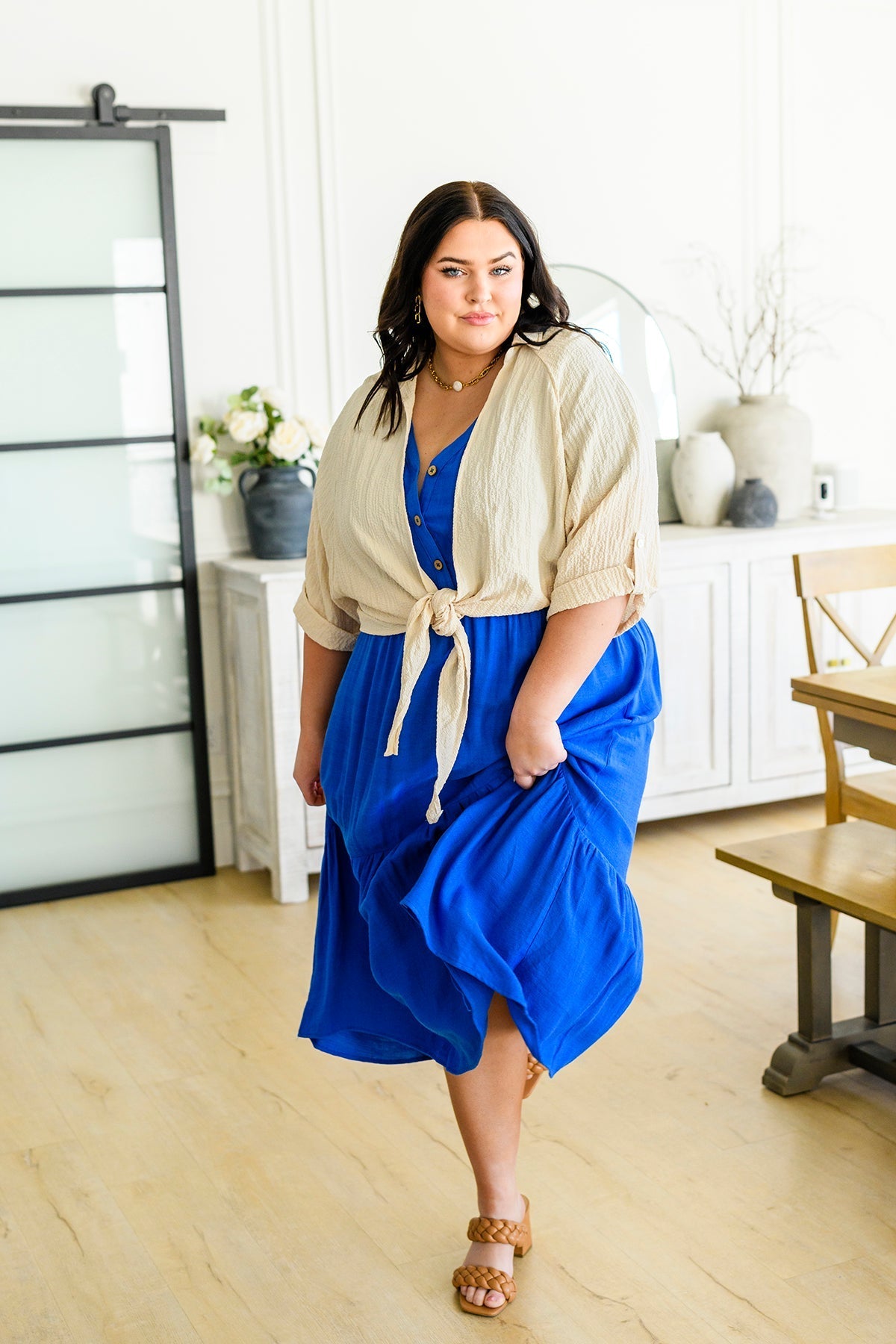 Castaway Tie Front Shirt (Online Exclusive) - Uptown Boutique Ramona