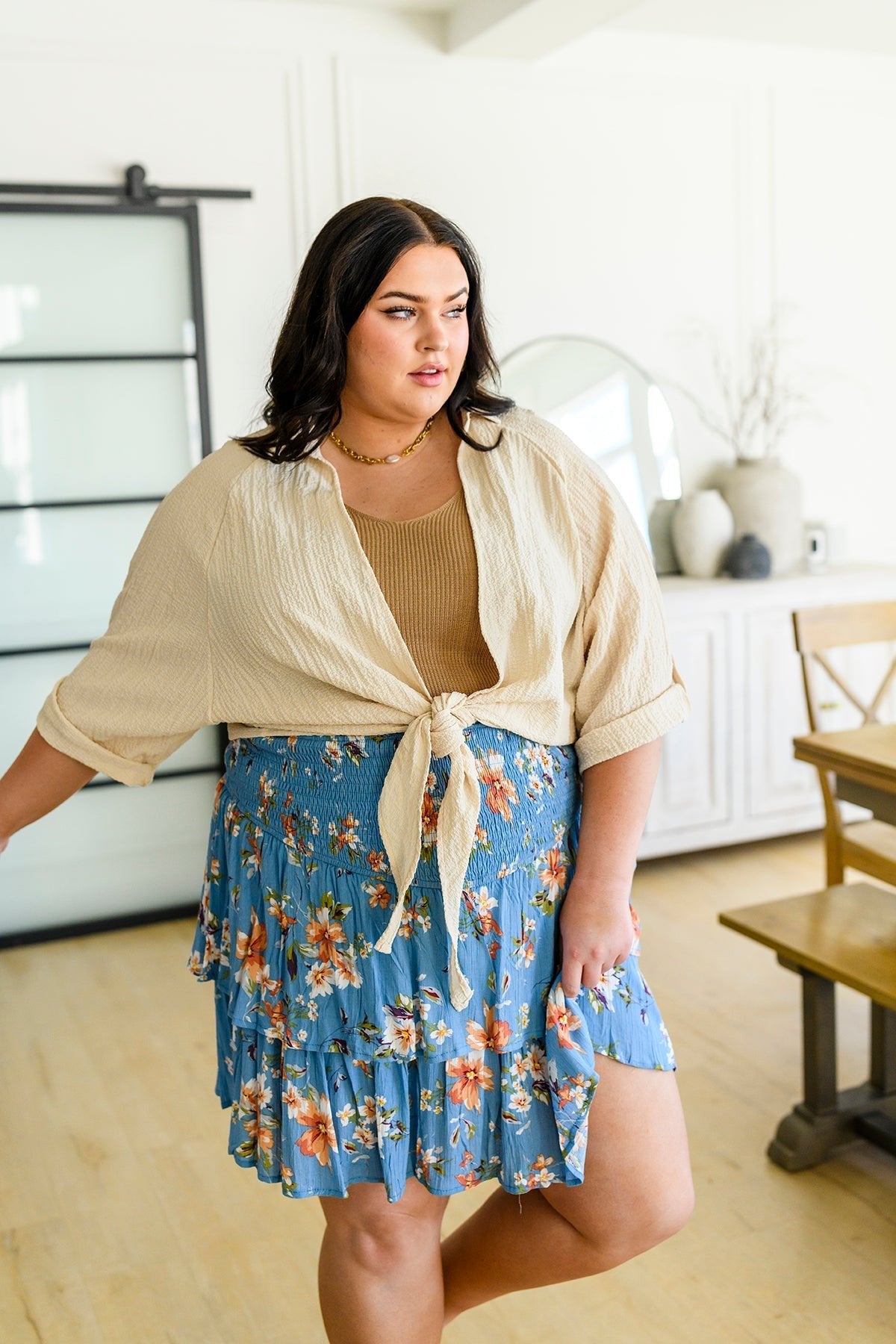 Castaway Tie Front Shirt (Online Exclusive) - Uptown Boutique Ramona