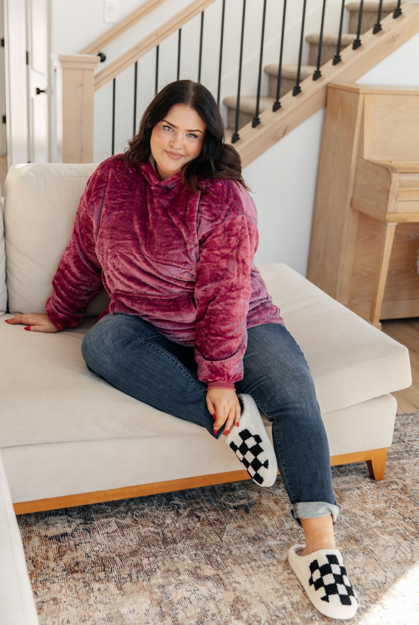 Checked Out Slippers in Black (Online Exclusive) - Uptown Boutique Ramona