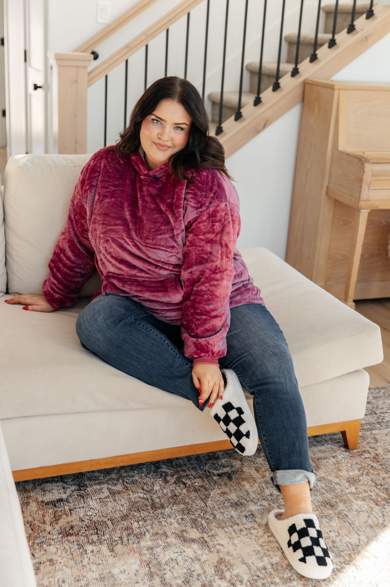 Checked Out Slippers in Black (Online Exclusive) - Uptown Boutique Ramona