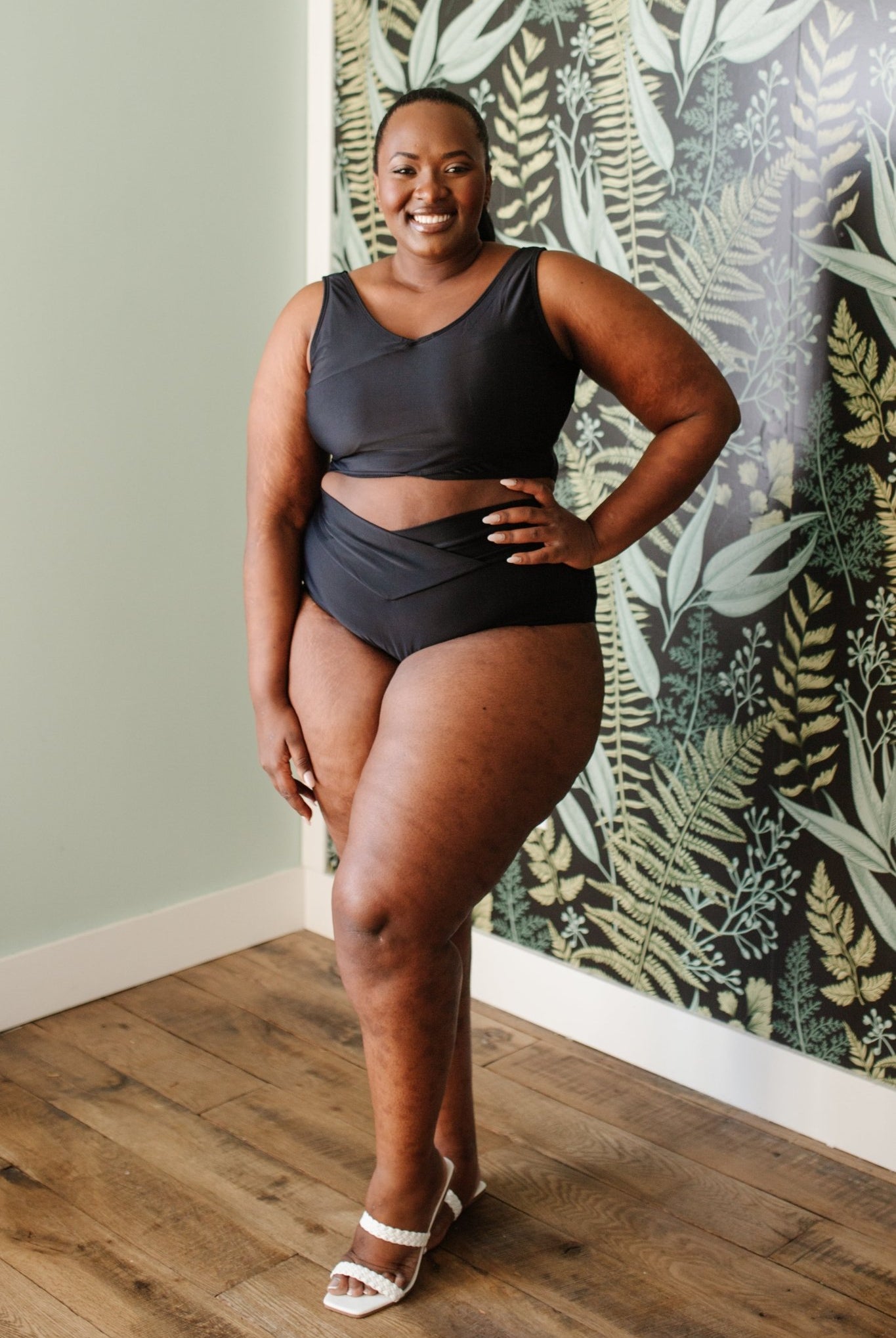 Come Sail Away Swim Top In Black (Online Exclusive) - Uptown Boutique Ramona