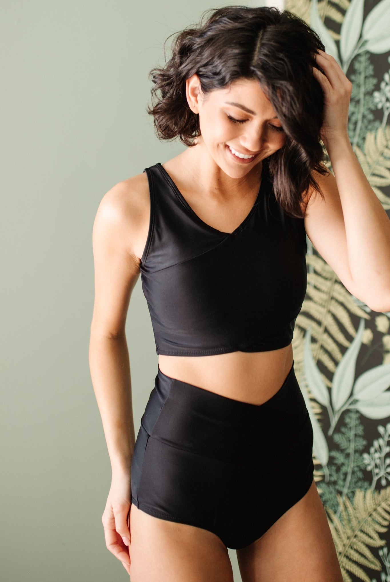 Come Sail Away Swim Top In Black (Online Exclusive) - Uptown Boutique Ramona