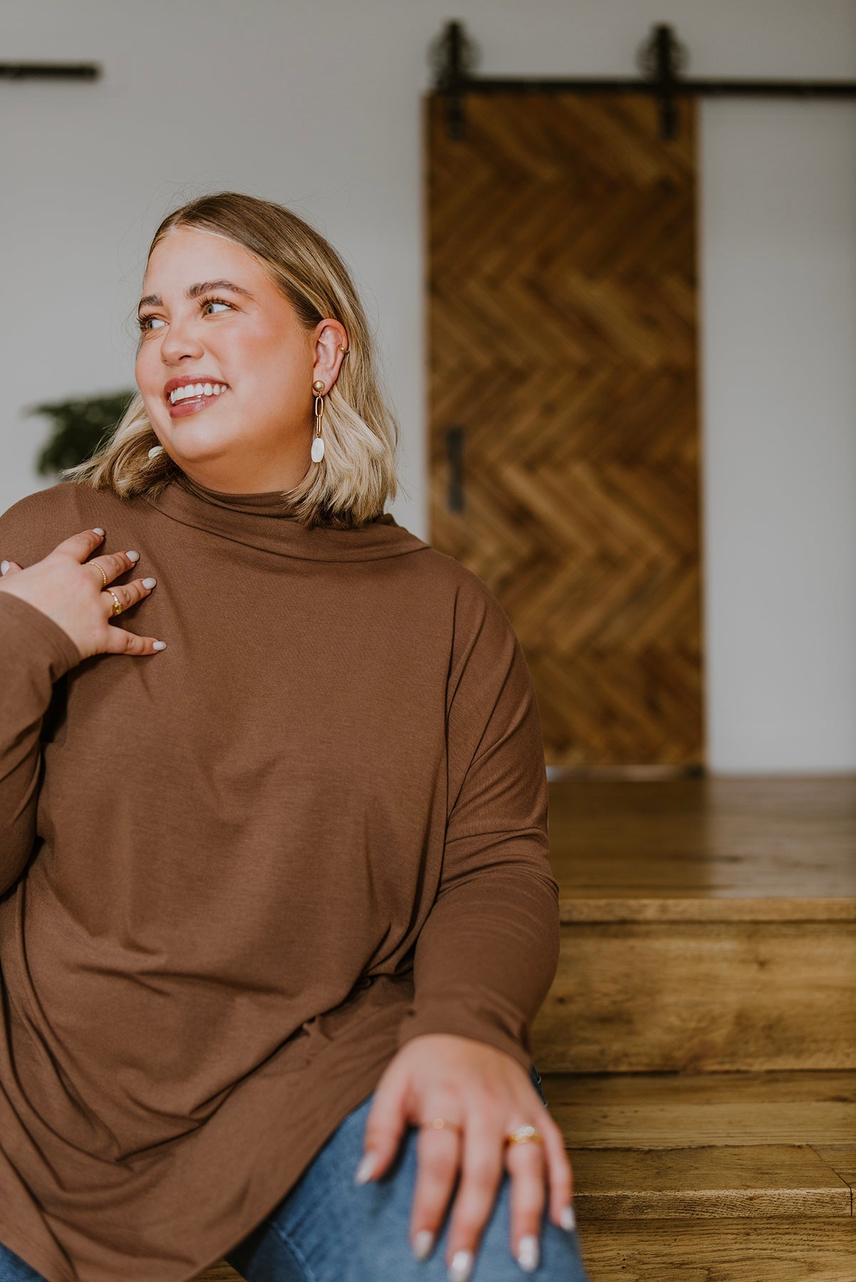 Comfort First Cowl Neck Hi - Low Long Sleeve (Online Exclusive) - Uptown Boutique Ramona