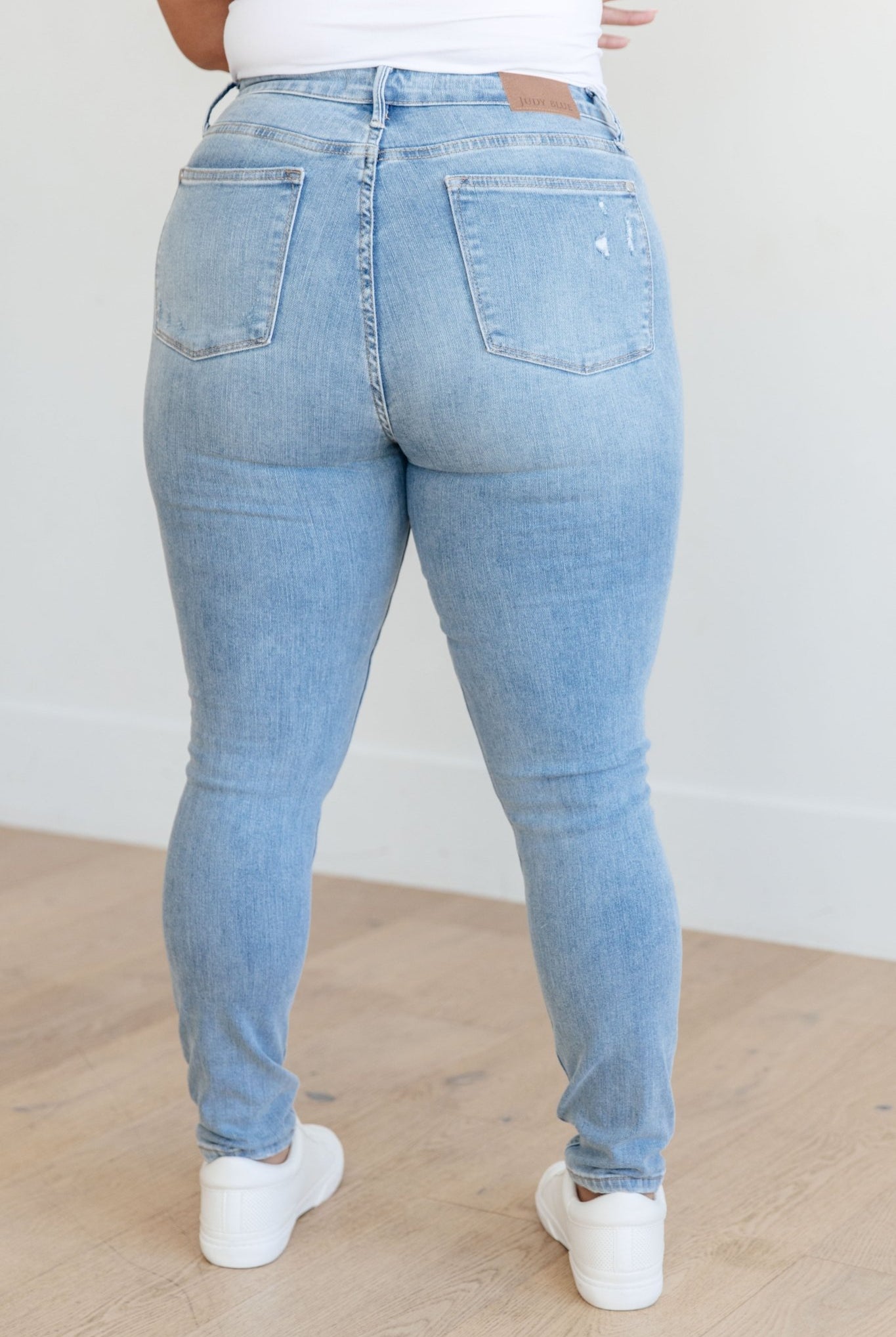 Eloise Mid Rise Control Top Distressed Skinny Jeans (Online Exclusive) - Uptown Boutique Ramona