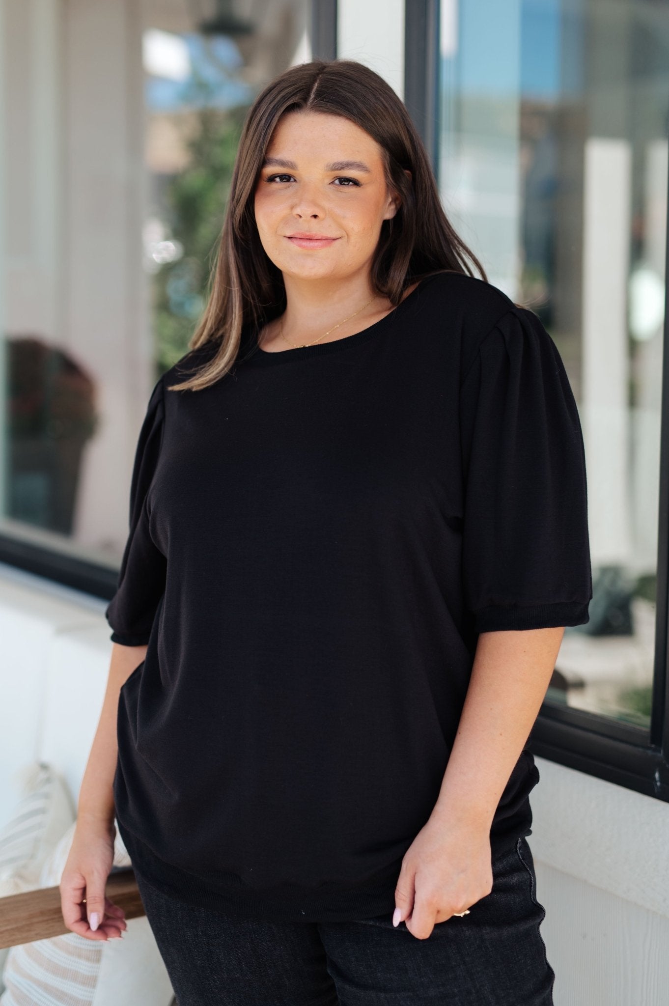 Evidently Different Puff Sleeve Top (Online Exclusive) - Uptown Boutique Ramona