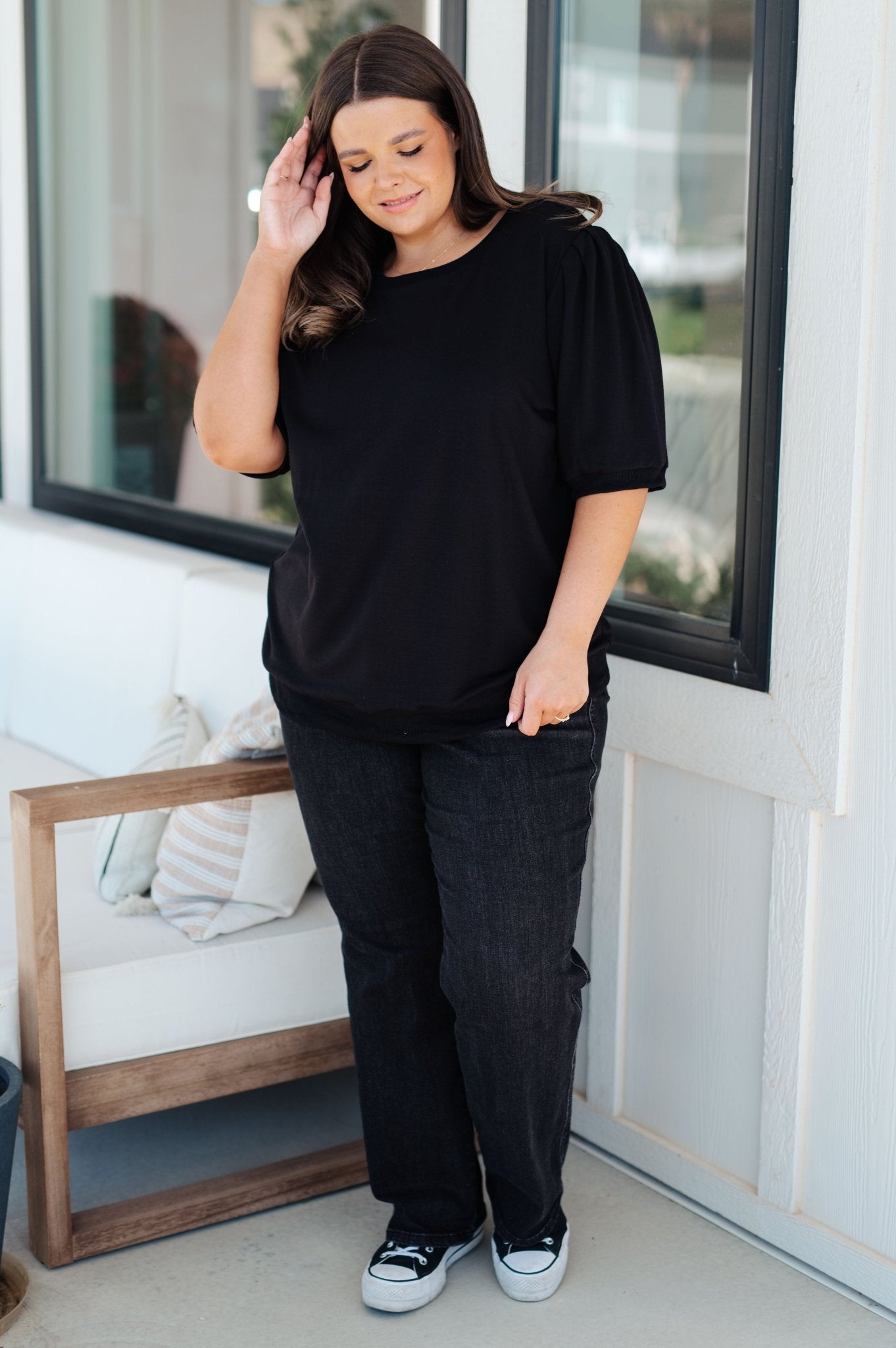 Evidently Different Puff Sleeve Top (Online Exclusive) - Uptown Boutique Ramona