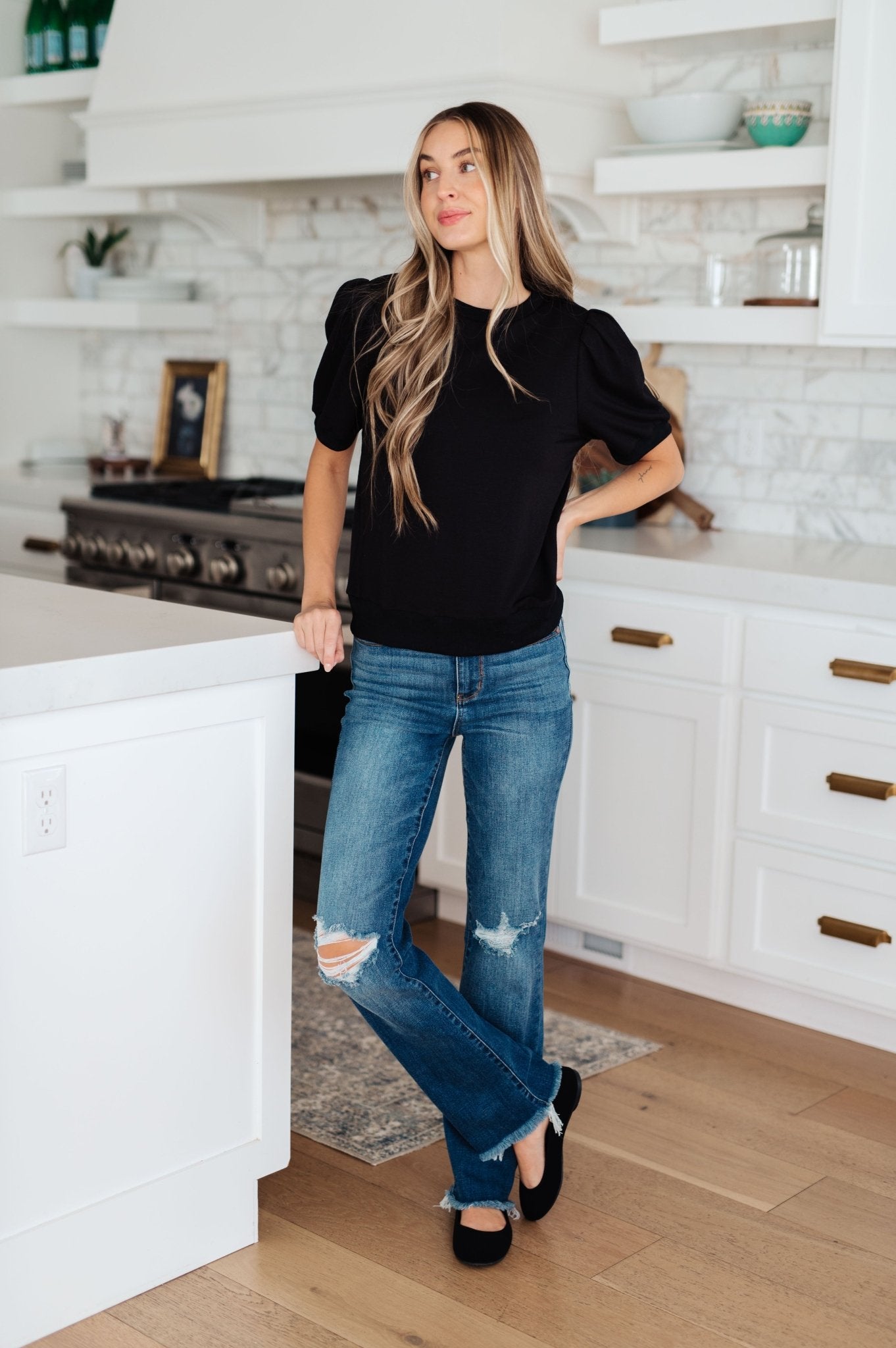 Evidently Different Puff Sleeve Top (Online Exclusive) - Uptown Boutique Ramona