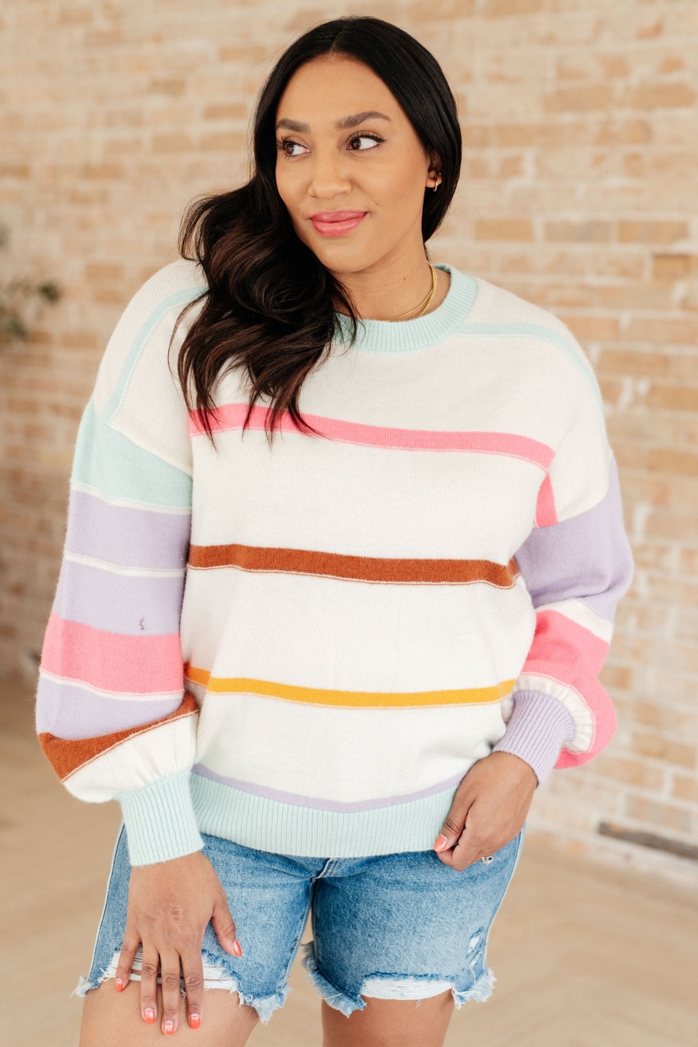 Flawless Features Striped Sweater (Online Exclusive) - Uptown Boutique Ramona