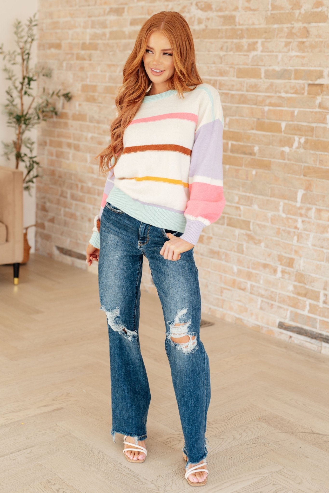 Flawless Features Striped Sweater (Online Exclusive) - Uptown Boutique Ramona