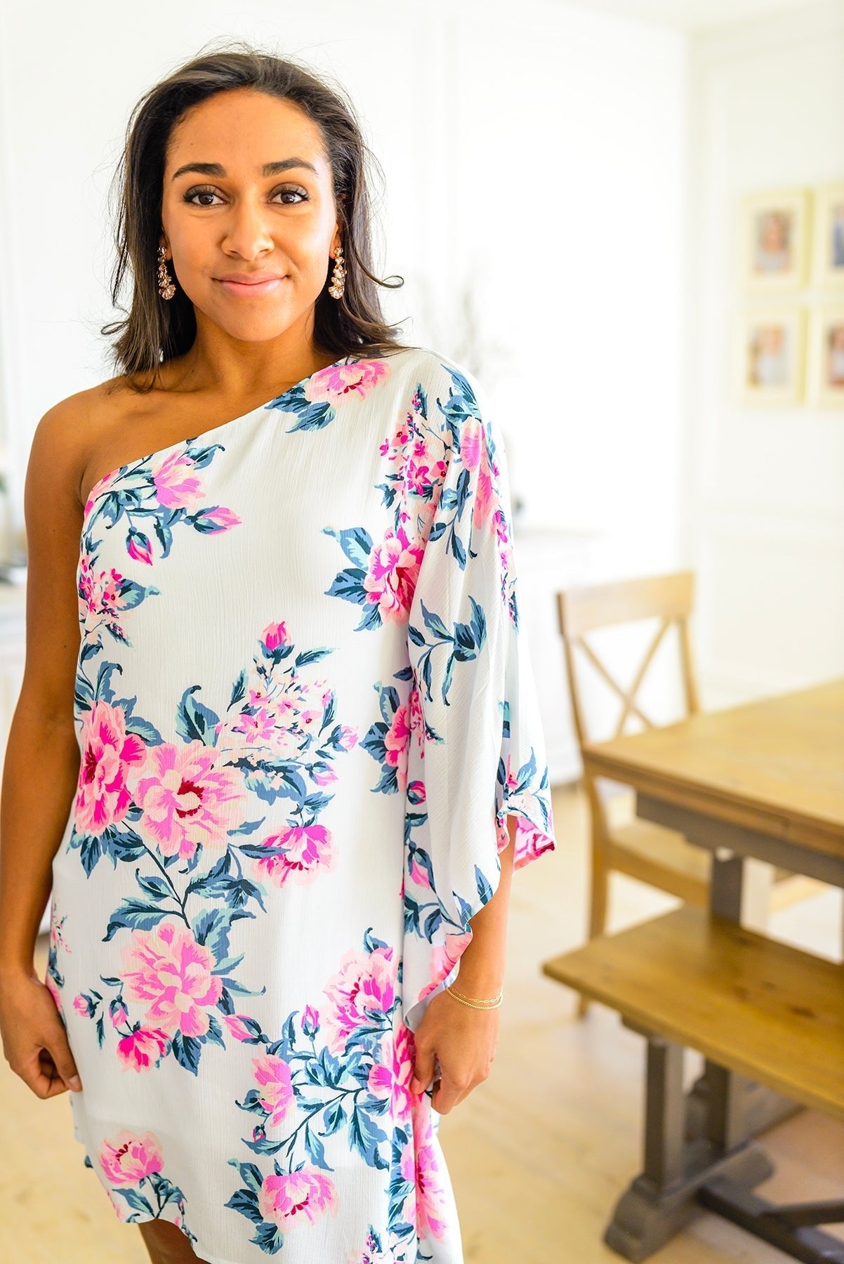 Forever Smitten Floral One Shoulder Dress (Online Exclusive) - Uptown Boutique Ramona