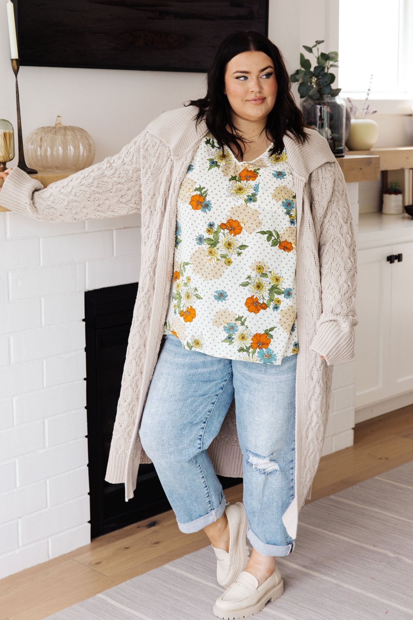 Good Morning Floral V - Neck Blouse (Online Exclusive) - Uptown Boutique Ramona