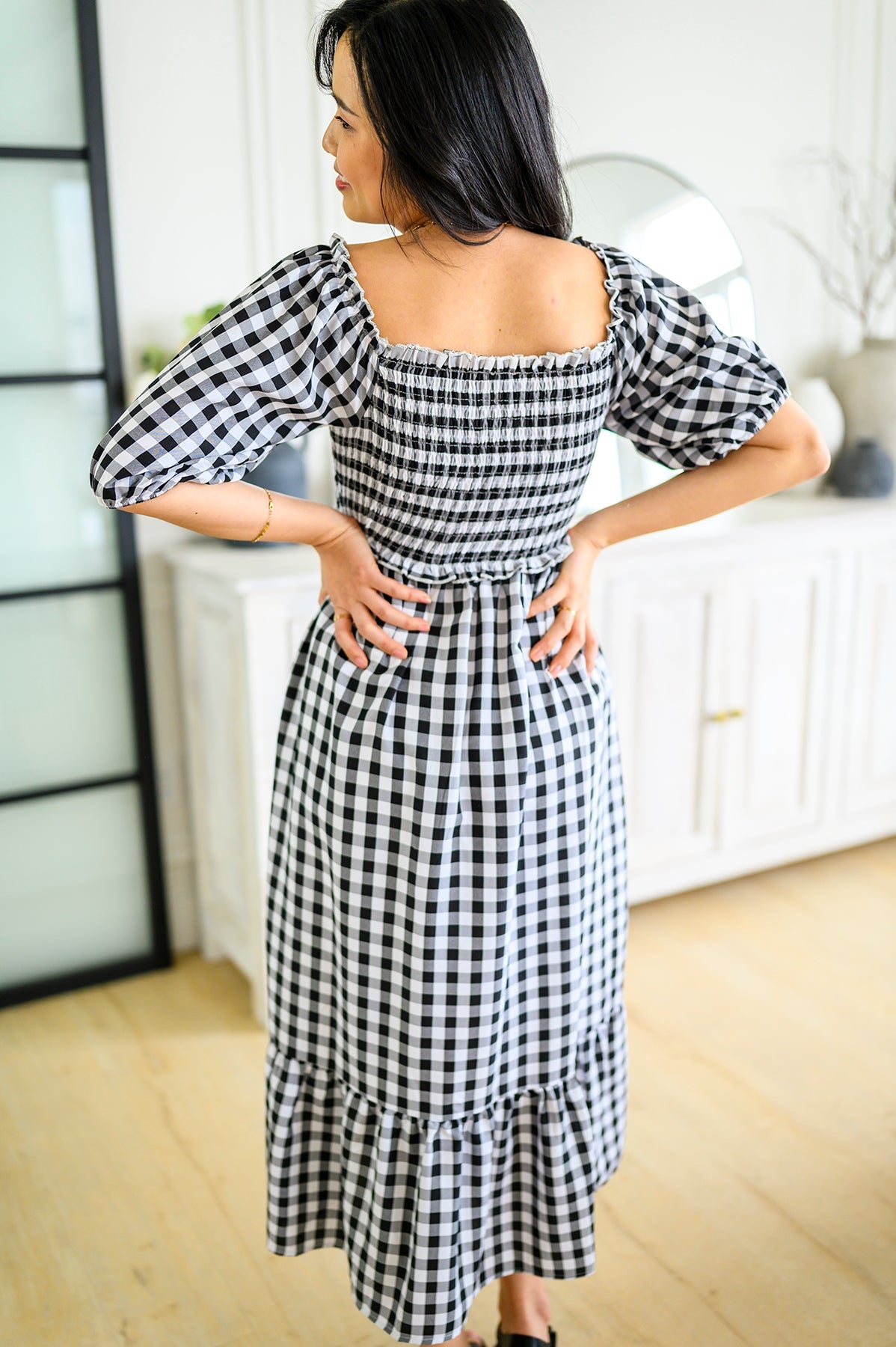 Greenville Gingham Midi Dress (Online Exclusive) - Uptown Boutique Ramona