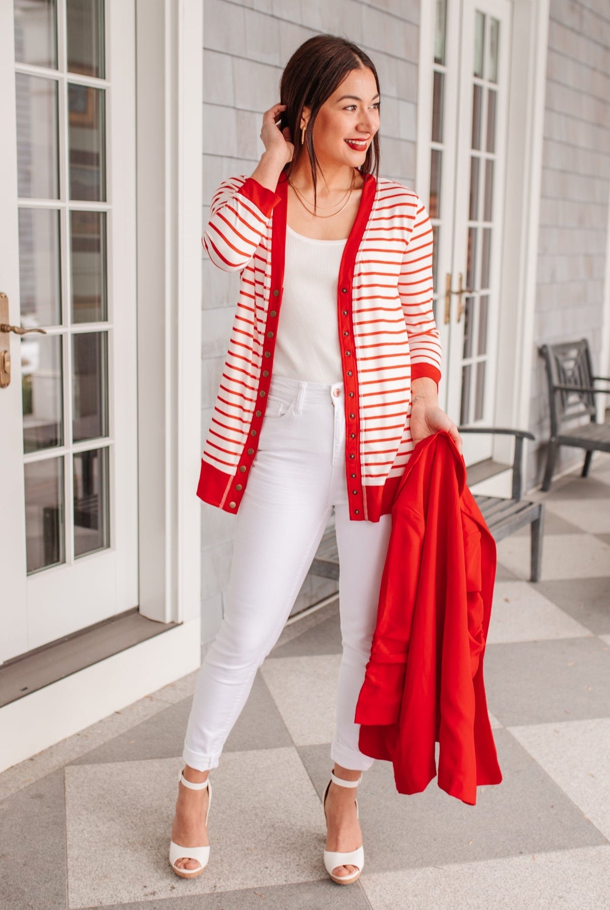 Have You Heard Cardigan in Red (Online Exclusive) - Uptown Boutique Ramona