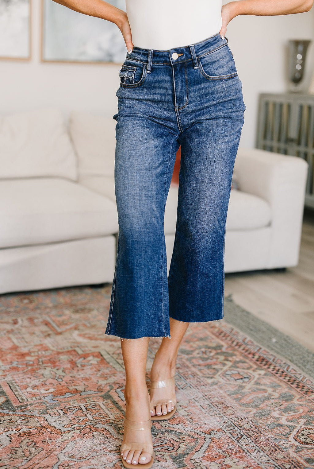 Hayes High Rise Wide Leg Crop Jeans - Uptown Boutique Ramona