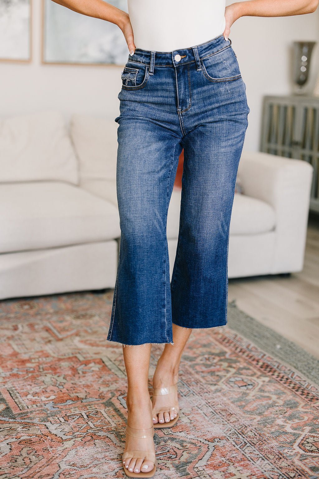 Hayes High Rise Wide Leg Crop Jeans - Uptown Boutique Ramona
