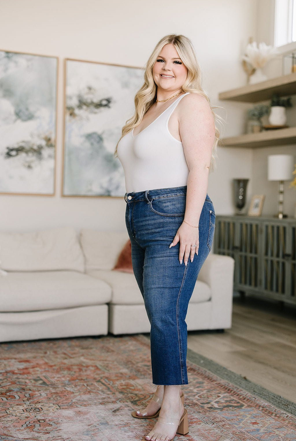 Hayes High Rise Wide Leg Crop Jeans - Uptown Boutique Ramona