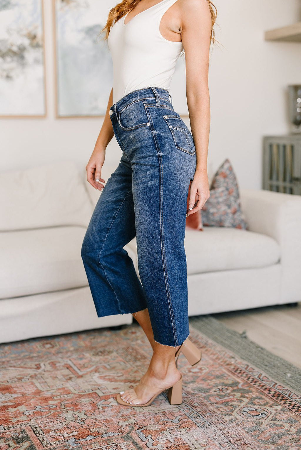 Hayes High Rise Wide Leg Crop Jeans - Uptown Boutique Ramona