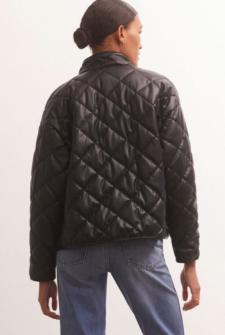 Heritage Faux Leather Jacket - Uptown Boutique Ramona