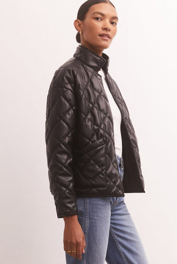 Heritage Faux Leather Jacket - Uptown Boutique Ramona