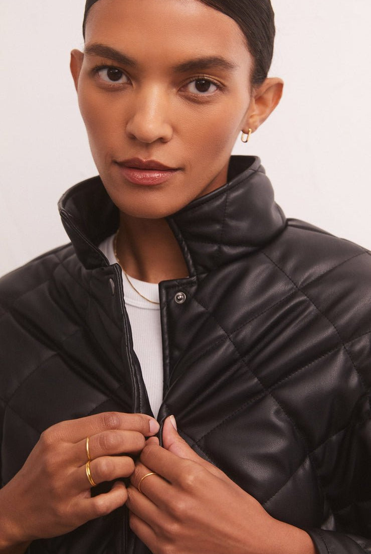 Heritage Faux Leather Jacket - Uptown Boutique Ramona