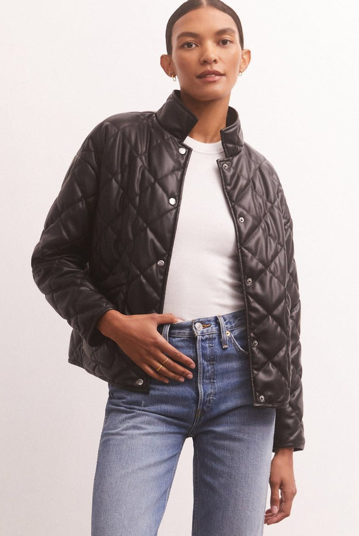 Heritage Faux Leather Jacket - Uptown Boutique Ramona