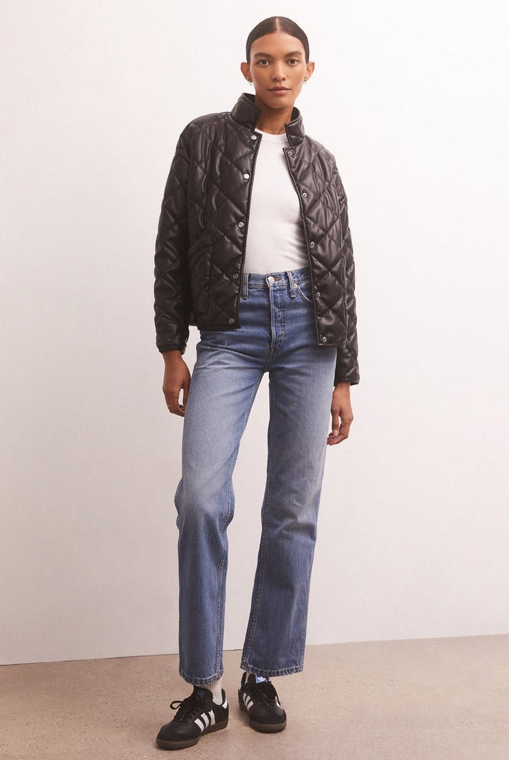 Heritage Faux Leather Jacket - Uptown Boutique Ramona