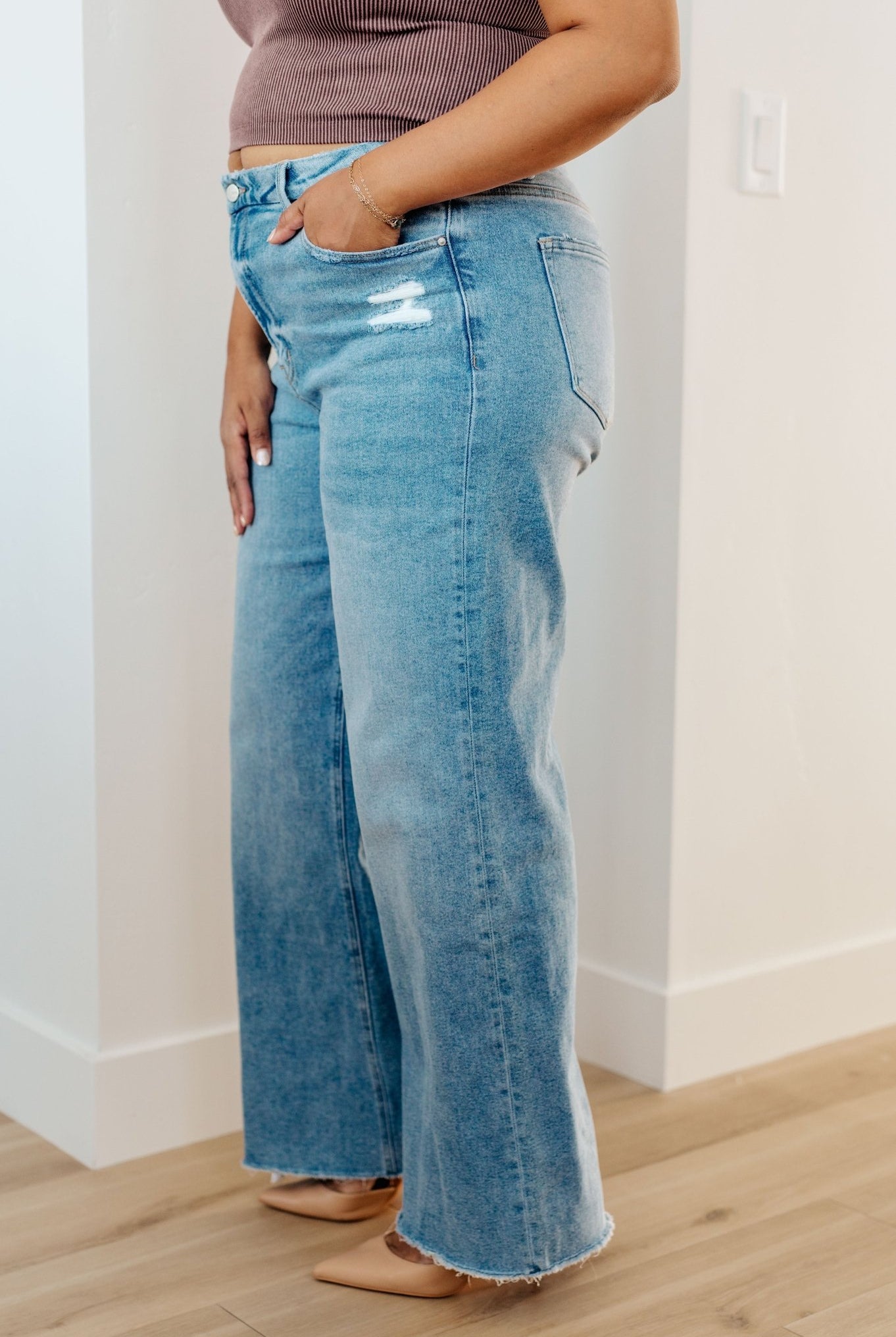 Hope High Rise Wide Leg Jeans (Online Exclusive) - Uptown Boutique Ramona