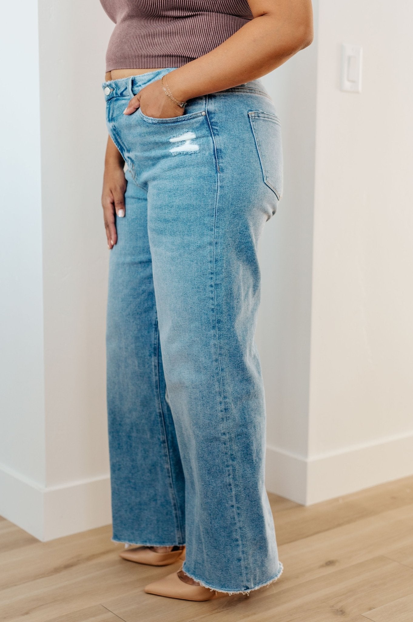Hope High Rise Wide Leg Jeans (Online Exclusive) - Uptown Boutique Ramona