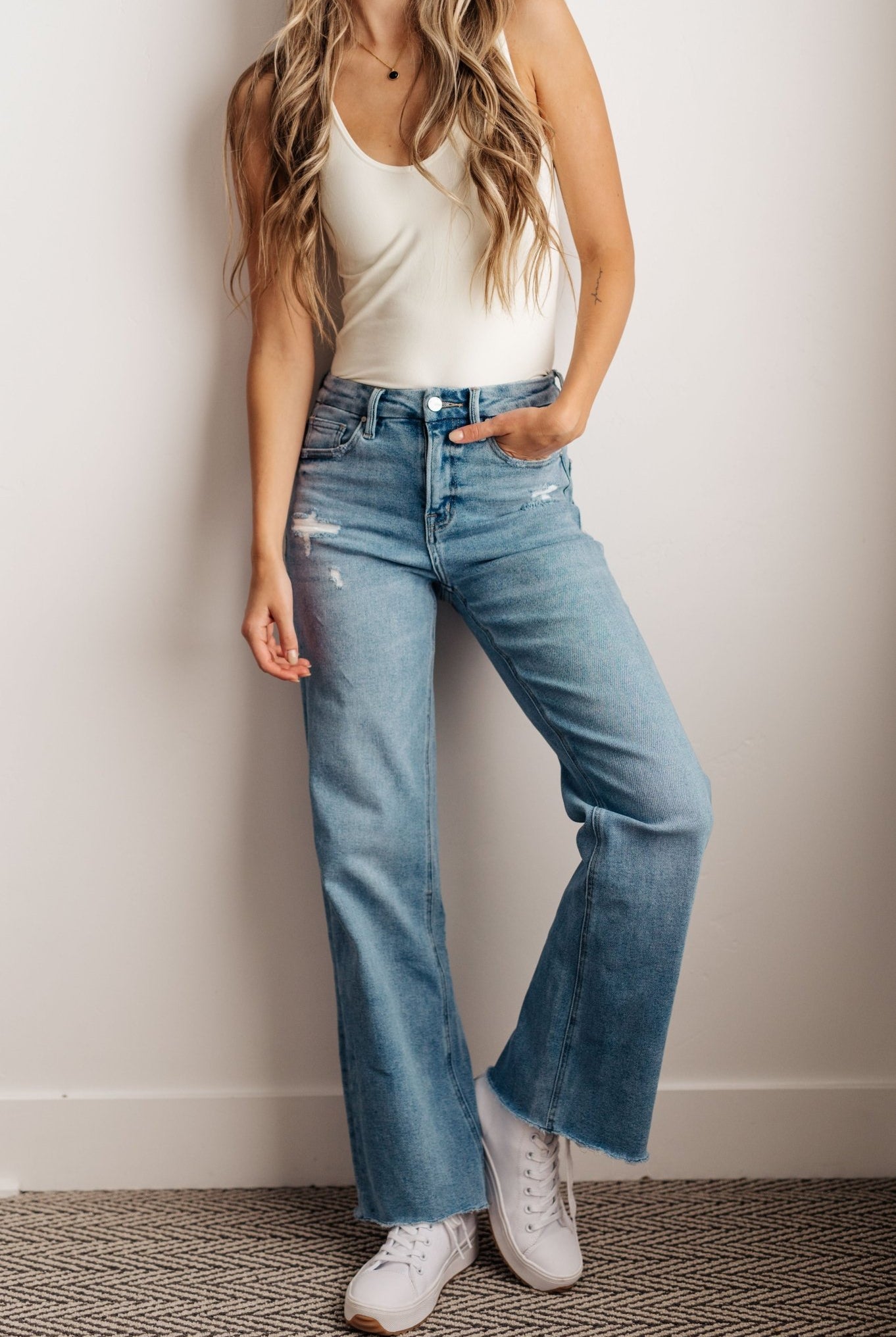 Hope High Rise Wide Leg Jeans (Online Exclusive) - Uptown Boutique Ramona