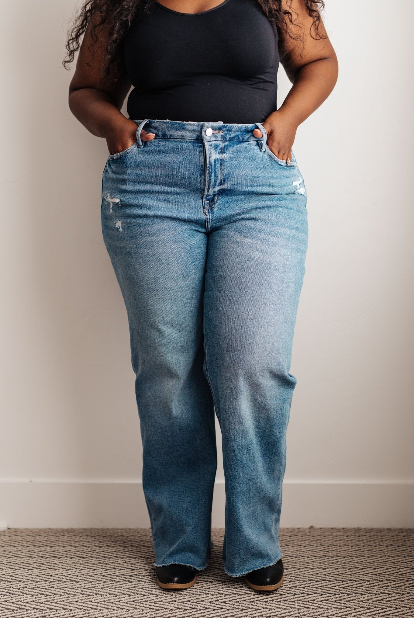 Hope High Rise Wide Leg Jeans (Online Exclusive) - Uptown Boutique Ramona