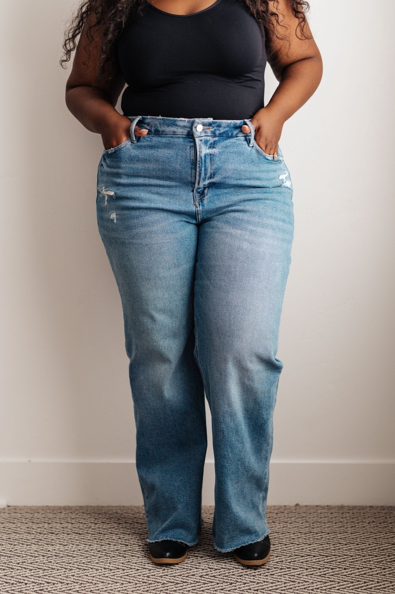 Hope High Rise Wide Leg Jeans (Online Exclusive) - Uptown Boutique Ramona