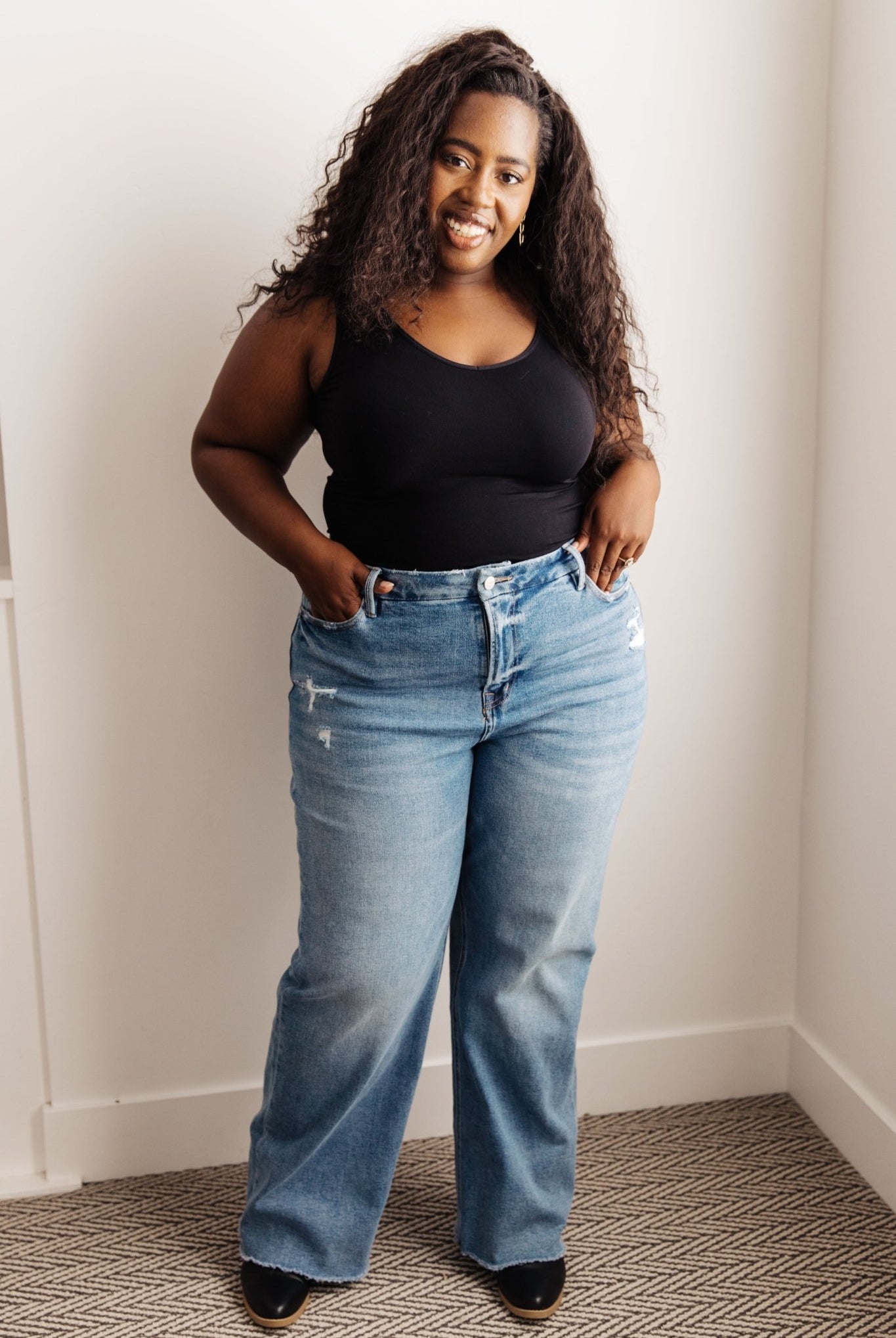 Hope High Rise Wide Leg Jeans (Online Exclusive) - Uptown Boutique Ramona